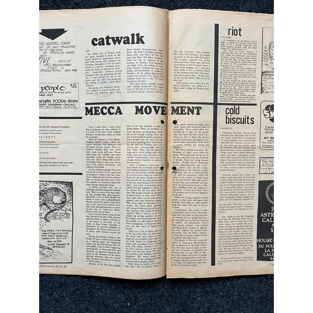 1969 Leftist Newspaper Vintage Ephemera Gifts, Vintage Zine, Good Times Decor,